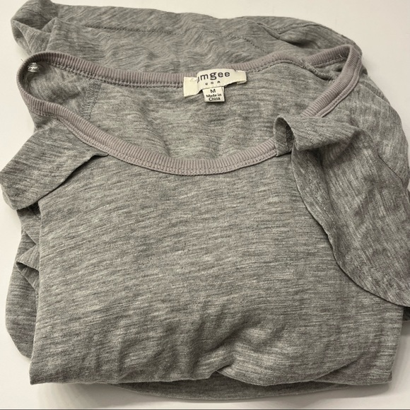 Umgee Womens Gray Long Sleeve Ruffle Slub Cotton Blend Tunic Short Dress Size M - Picture 8 of 12